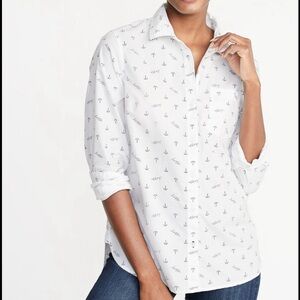 Old Navy Anchor Button Down Shirt